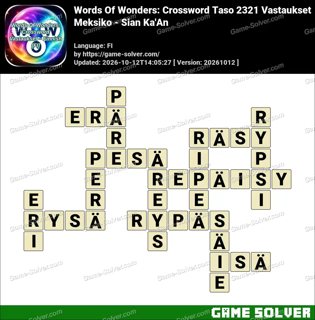 Words Of Wonders: Crossword Taso 2321 Vastaukset – Meksiko – Sian Ka’An